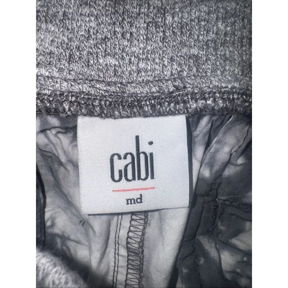 Cabi Women’s Gray White Tie Dye Pull on Elastic Waist Jogger‎ Pants #5075 Sz M
